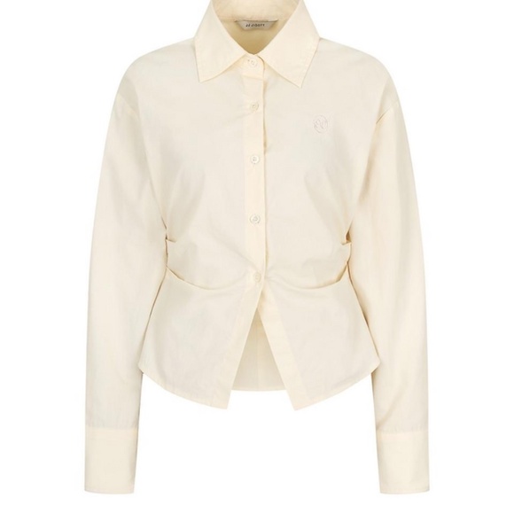 WNDERKAMMER Shirring Slit Blouse Size Medium Cream Korean Designer NWT NEW $270 - Picture 10 of 10